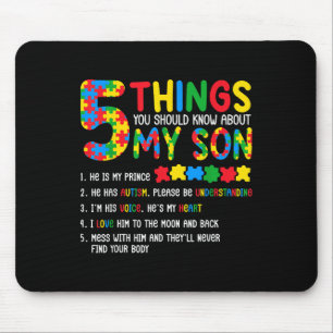 Mousepad Sensibilização Autismo Camisa 5 Coisas Que Você De
