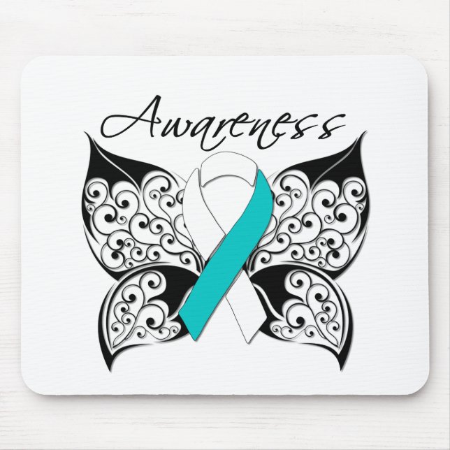 Mousepad Sensibilização da borboleta de tatuagem - Cancer c (Frente)