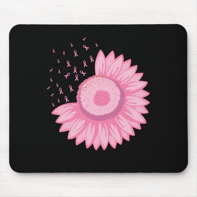 Mousepad Sensibilização do Cancer da Mama Rosa (Frente)