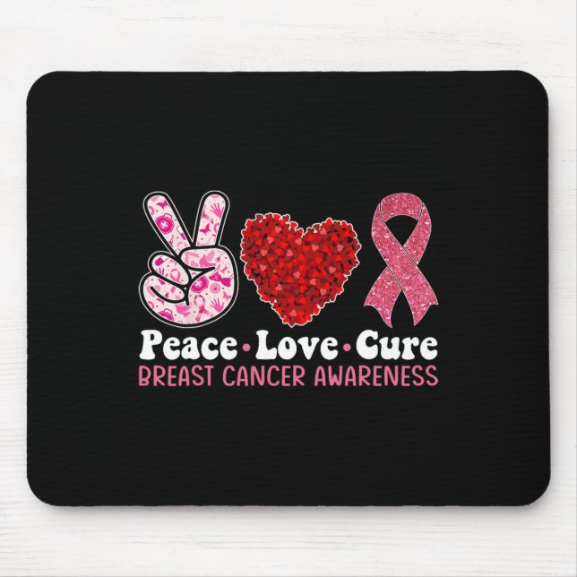 Mousepad Sensibilização Do Cancer Para As Mulheres Pêssegos (Frente)