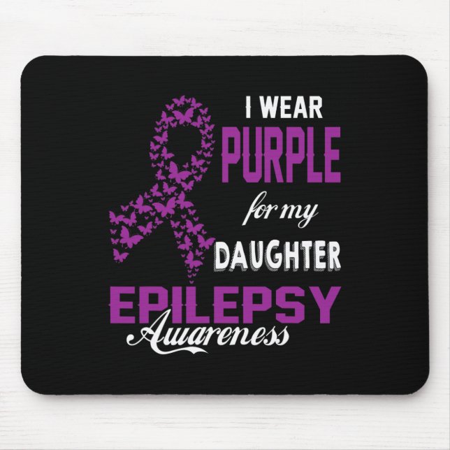 Mousepad Sensibilização Epilepsia Eu Visto Roxo Para Minha  (Frente)