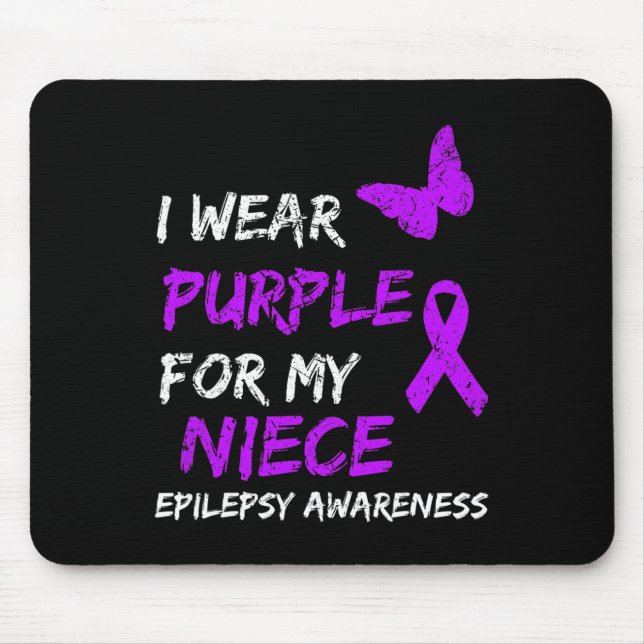 Mousepad Sensibilização Epilepsia Eu Visto Roxo Para Minha  (Frente)