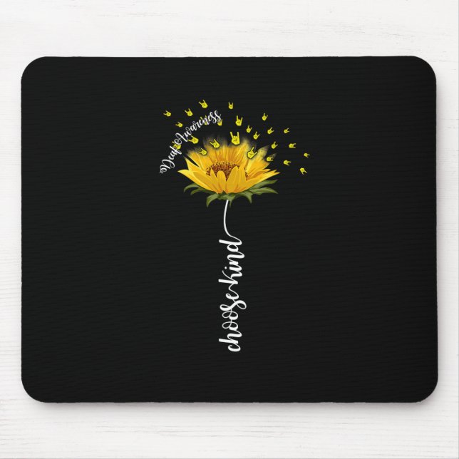 Mousepad Sensibilização Girassol Escolher Boca Amarela Tipo (Frente)