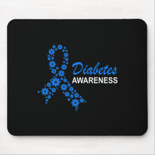 Mousepad Sensibilização para a diabetes mês flores de fita