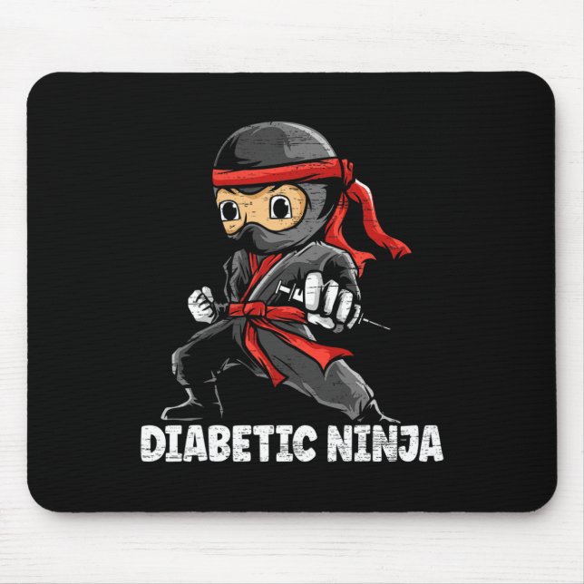 Mousepad Sensibilização para a Diabetes Ninja diabética Mês (Frente)