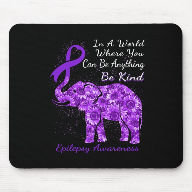 Mousepad Sensibilização para a epilepsia Elefante de girass (Frente)
