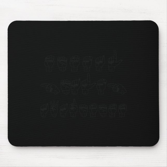 Mousepad Sensibilização para a saúde mental - Sinal de ASL  (Frente)