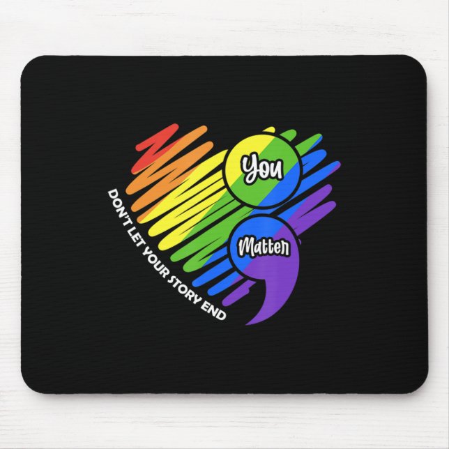Mousepad Sensibilização Para A Saúde Mental Suicídio LGBTQ  (Frente)