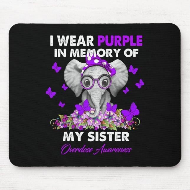 Mousepad Sensibilização para a sobredosagem de elefante Eu  (Frente)