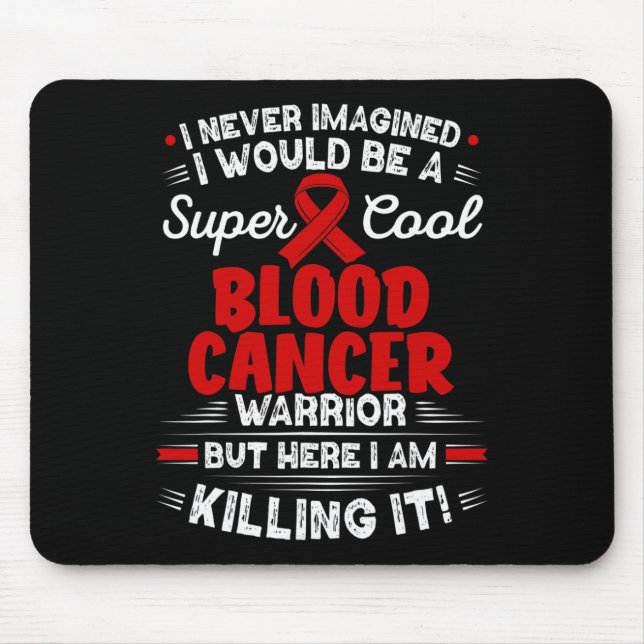 Mousepad Sensibilização para o Cancer de sangue do guerreir (Frente)