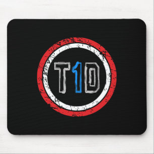 Mousepad Sensibilização para o diabetes tipo 1 do emblema T