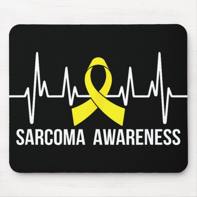 Mousepad Sensibilização Sarcoma - Pulso de Fita Amarelo (Frente)