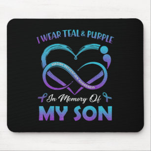 Mousepad Sensibilização suicida Eu Visto Teal e Roxo na Mem