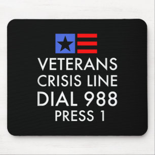 Mousepad Sensibilização Veterana Para O Suicídio - 988 Shir
