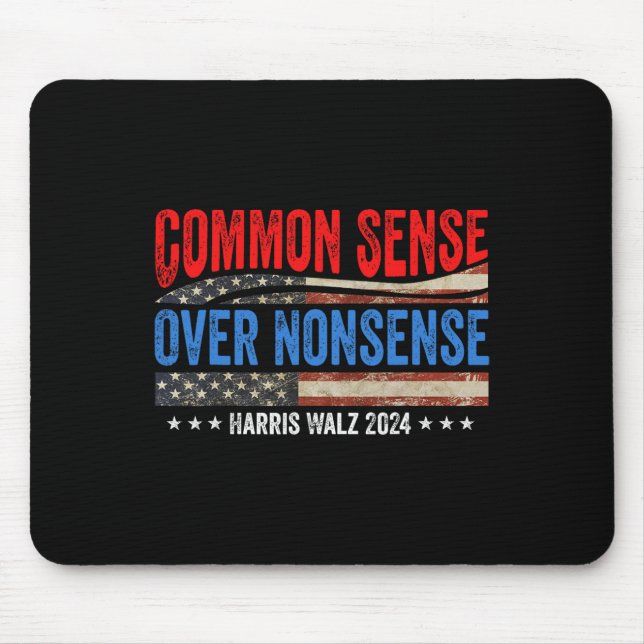 Mousepad Senso comum sobre bobagem Harris Waltz Democrata P (Frente)