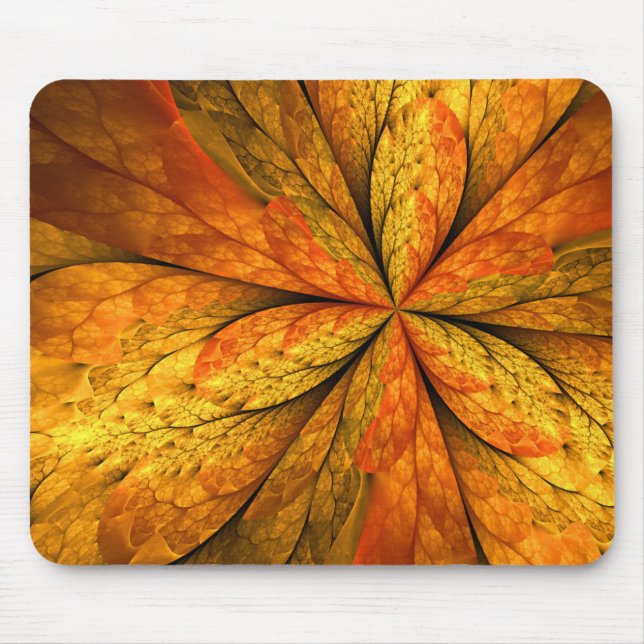 Mousepad Sentimento de Outono, Flor Abstrata Fractal Modern (Frente)