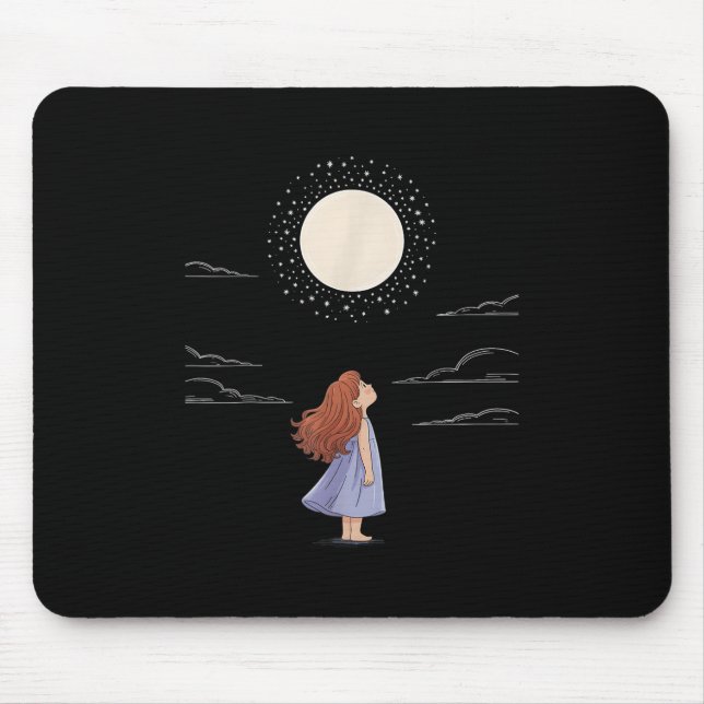 Mousepad Sentimentos de lua cheia Design Astrologia Espaço  (Frente)