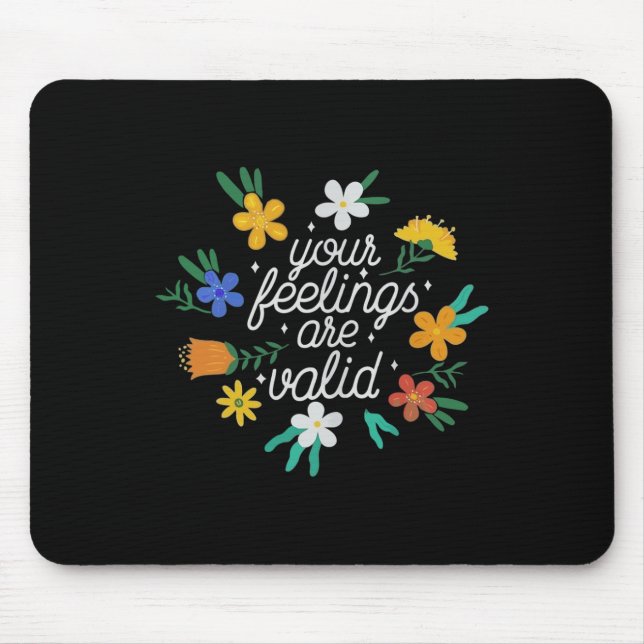 Mousepad Sentimentos São Válidos Mulheres Conscientização d (Frente)