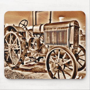 Mousepad Sepia antigo do clássico do equipamento agrícola