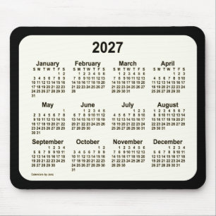Mousepad Sepia de 2027 no calendário preto por Janz Dois To