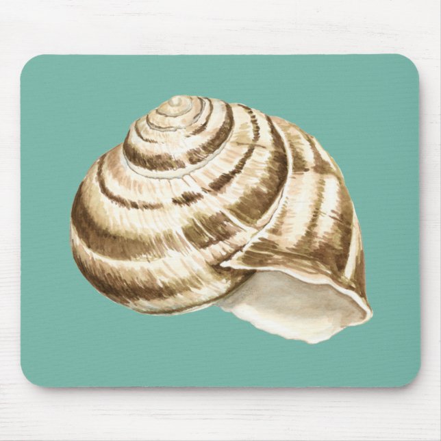 Mousepad Sepia Striped Shell em Teal (Frente)