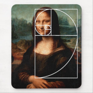 Mousepad Sequência Fibonacci Leonardo da Vinci Mona Lisa