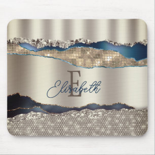 Mousepad Sequências Legais de Agatos Azuis de Indigo