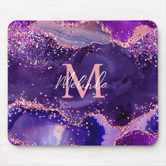 Mousepad Sequências Lípticas Roxas Escuras e Rosa Agitam (Frente)