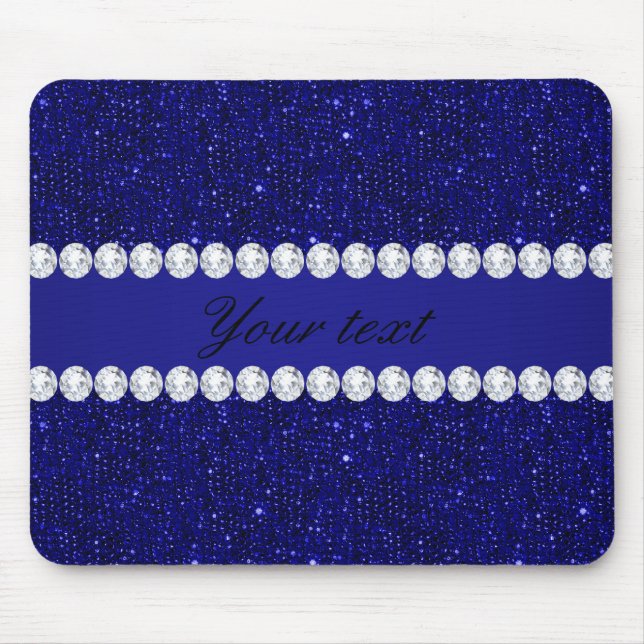 Mousepad Sequins elegantes e diamantes do marinho (Frente)