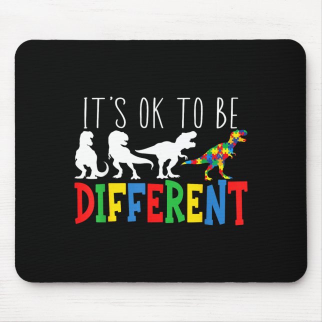 Mousepad Ser Diferente Autismo Dinossauro Conscientização d (Frente)