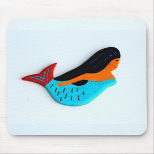 Mousepad sereia azul de natação