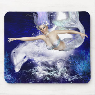 Mousepad Sereia com tapete do rato do golfinho