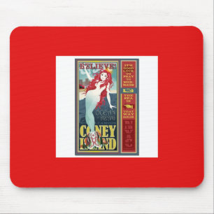Mousepad sereia de coney Island de cabeça vermelha