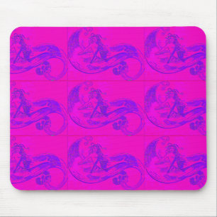 Mousepad sereia de onda rosa-mousepad