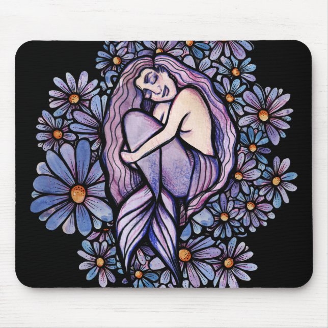 Mousepad Sereia Dormente Roxa (Frente)