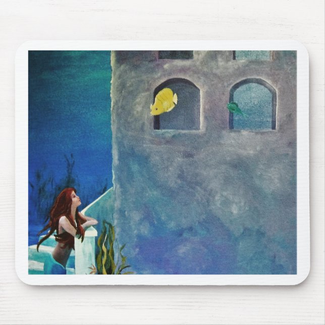 Mousepad Sereia e Peixes no Castelo Submarino (Frente)