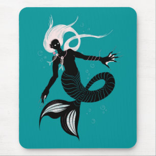 Mousepad Sereia Gótica Com Arte Escura Do Colar De Peixe