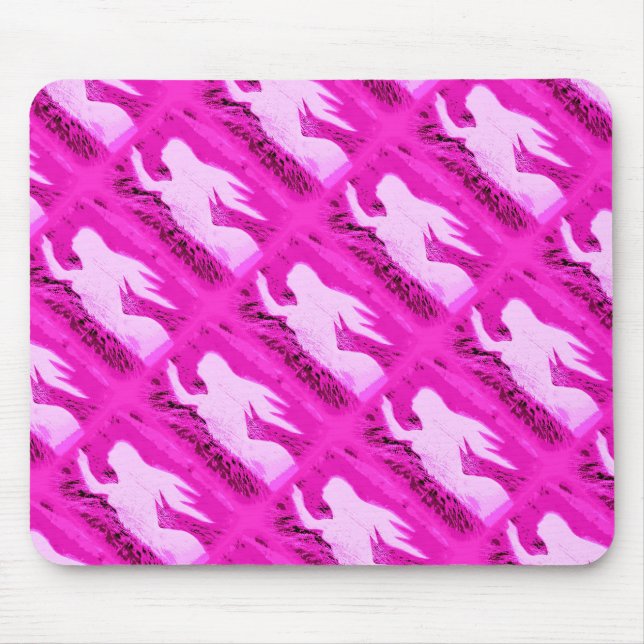 Mousepad sereia rosa apontadora (Frente)