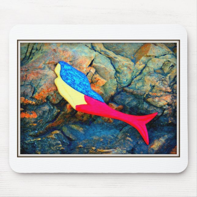 Mousepad sereia vermelha e azul (Frente)