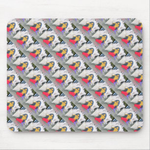 Mousepad sereias cabeleireiras pretas longas sentadas na bo
