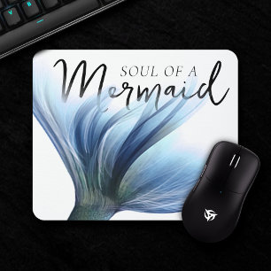 Mousepad #SereiaVida Sólida de uma Sereia   Azul aspas