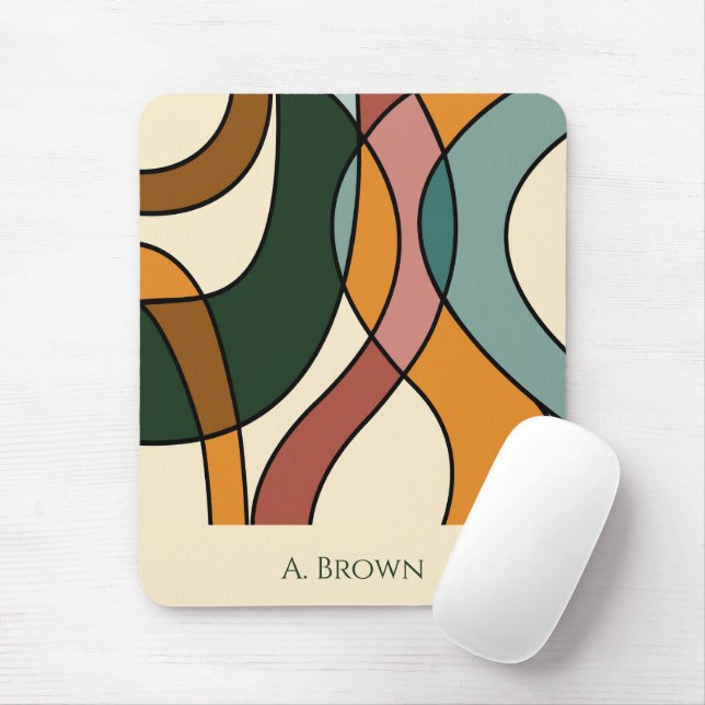 Mousepad Serena Savana Suave Monograma Abstrato Terroso (Com mouse)
