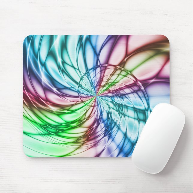 Mousepad Serendipidade | Arte Fractal Multicolor (Com mouse)