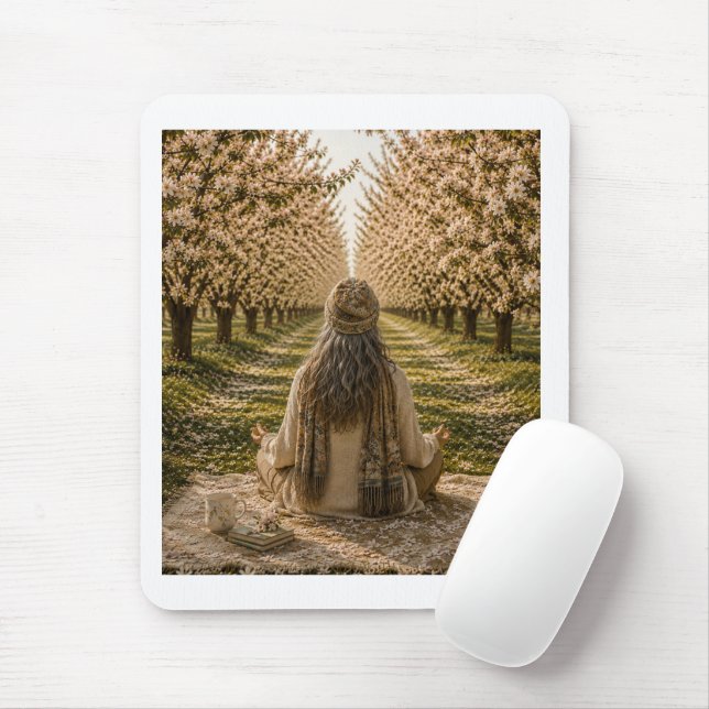 Mousepad Serene Orchard Sticky Notes | Romantic Botanical  (Com mouse)