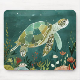Mousepad Serene Sea Turtle: Oásis Submarino