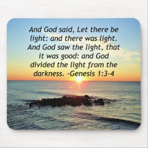 Mousepad Serene Sunrise Genesis 1:3 Bíblia