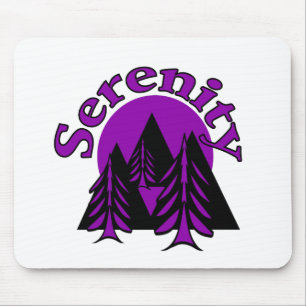 Mousepad Serenidade Citação Moderna Roxo Roxo Árvores