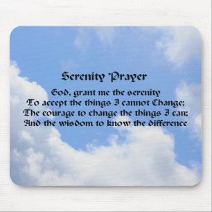 Mousepad Serenity Prayer Blue Sky - Cabeçalho de Mão Insp