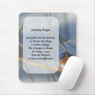 Mousepad Serenity Prayer Bluebird Inspiration