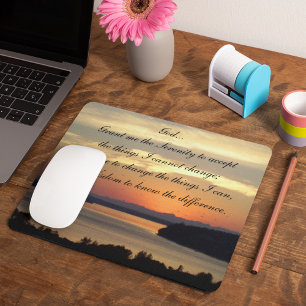Mousepad Serenity Prayer Orange Seascape Foto Sunset